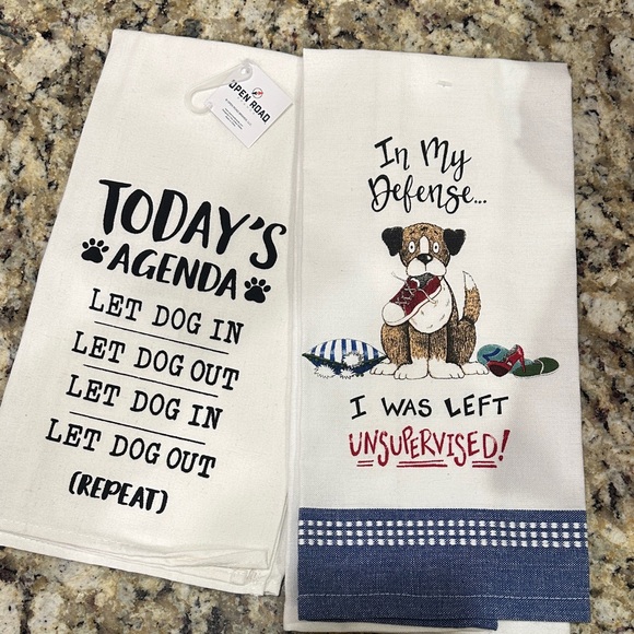 Other - Dog-Themed Kitchen Towels - White